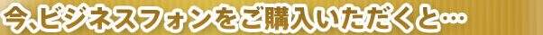 今、ビジネスフォン購入いただくと…